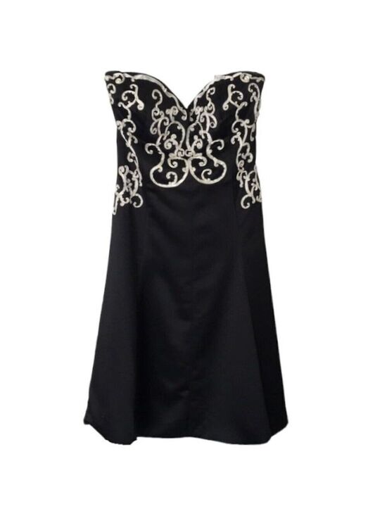White House Black Market Dresses & Skirts - White House Black Market Black Strapless Dress Ribbon Detail Women's Size 0